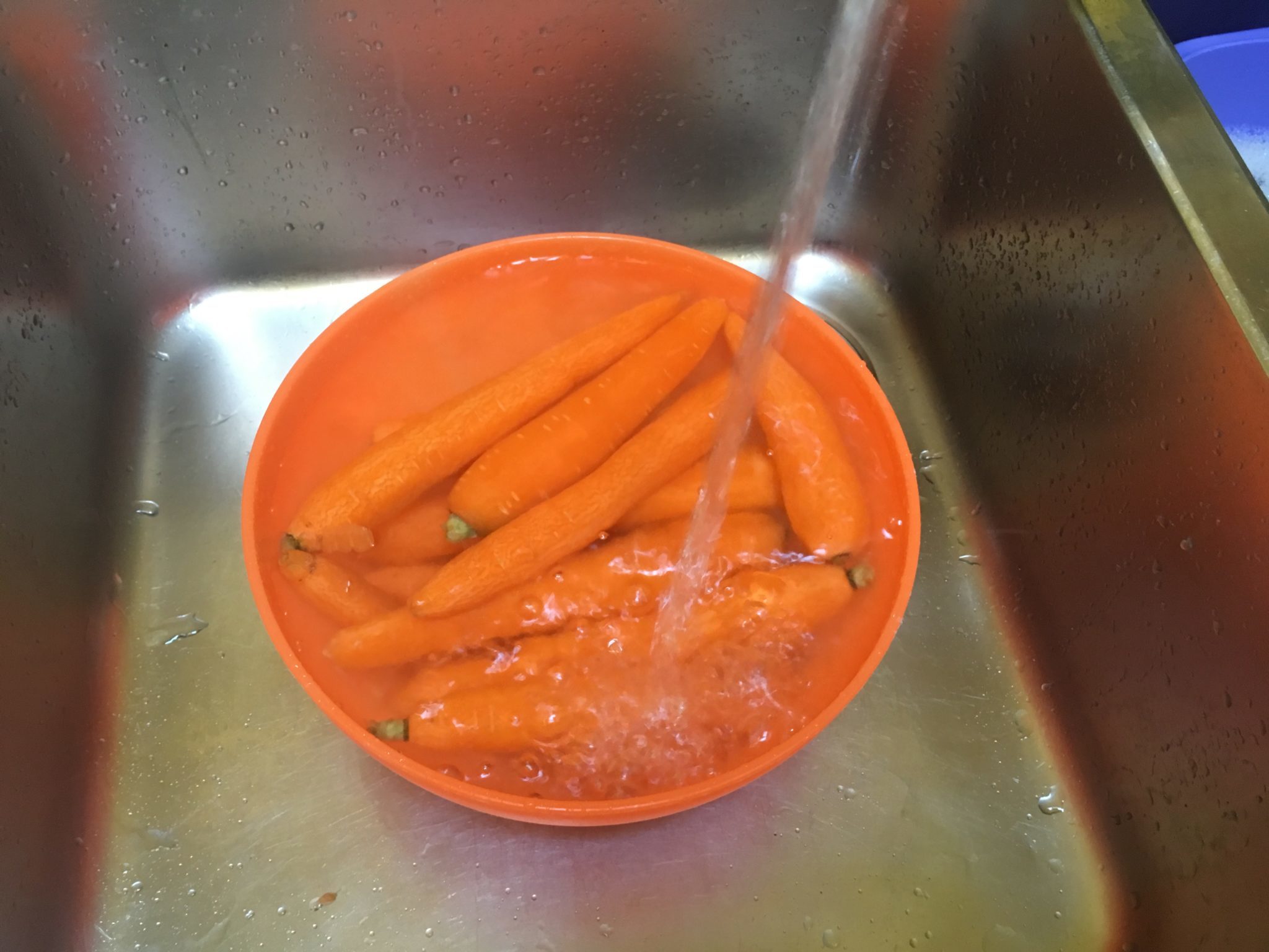 Carote sfritte - le carote lavate