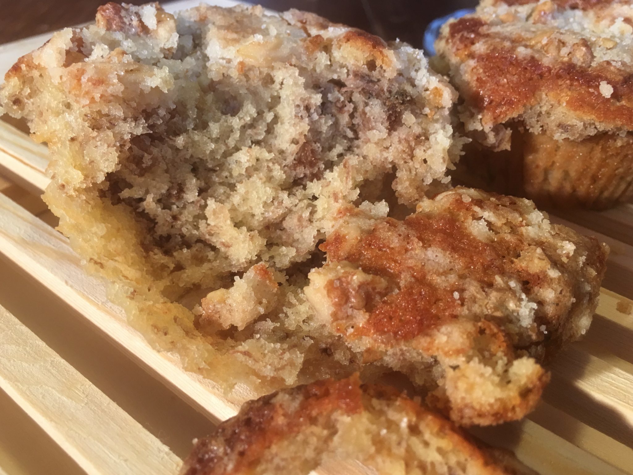 Muffin banane e noci con crumble croccante