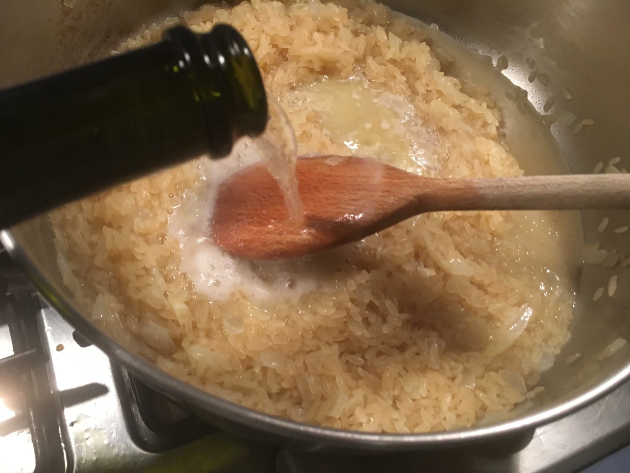 risotto provola e champagne - cottura