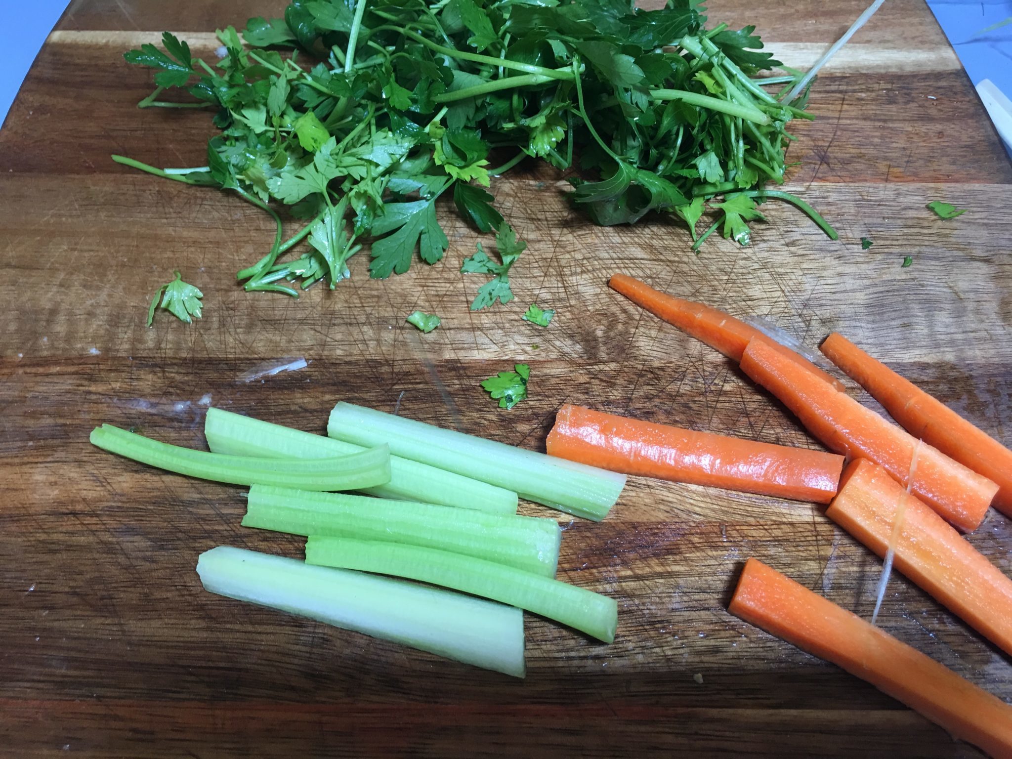 Involtini extra light - carote, sedano e prezzemolo sminuzzati